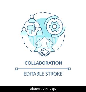 Collaboration turquoise concept icon Stock Vector