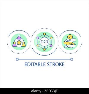 DAO network development loop concept icon Stock Vector