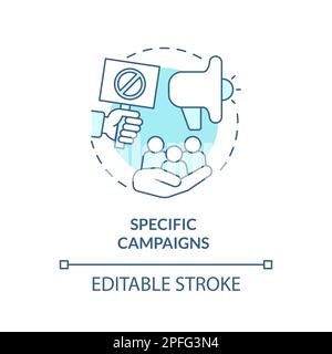 Specific campaigns turquoise concept icon Stock Vector