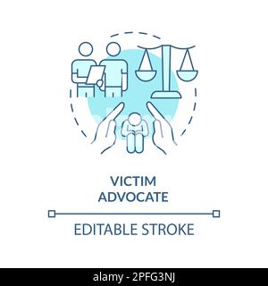 Victim advocate turquoise concept icon Stock Vector