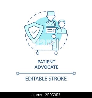 Patient advocate turquoise concept icon Stock Vector