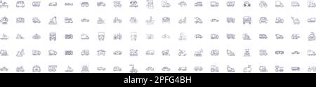 Machinery learning line icons signs set. Design collection of Machine, Learning, Artificial, Intelligence, Algorithm, Data, Analysis, Modeling outline Stock Vector