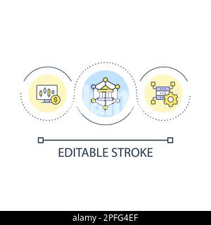 Finance management software loop concept icon Stock Vector