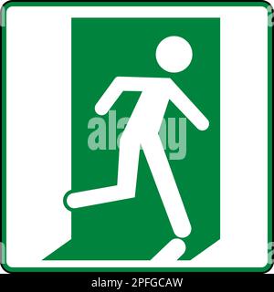 Emergency Exit Symbol (Right) Sign Stock Vector