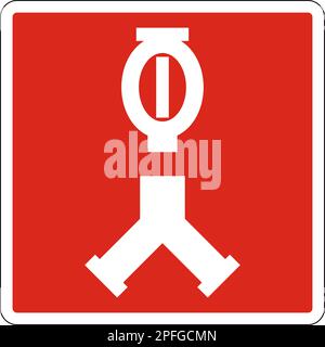 Siamese Automatic Sprinkler Connection Sign Stock Vector