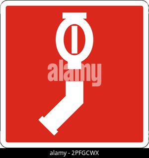 Single Automatic Sprinkler Connection Sign Stock Vector
