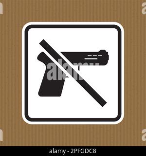 Prohibition sign guns, No guns sign On White Background Stock Vector