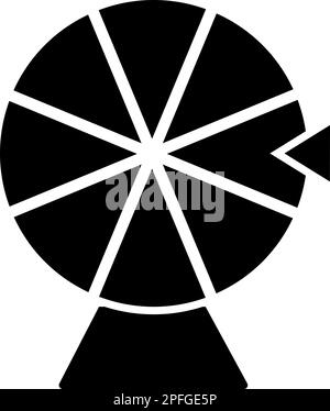 Wheel of Fortune lucky roulette spinning game chance concept icon black color vector illustration image flat style simple Stock Vector