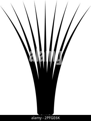 Edible grass lemongrass Cymbopogon citratus spices vegetable herbal plant icon black color vector illustration image flat style simple Stock Vector