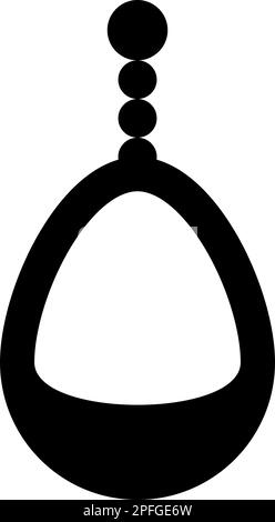 Ear-ring jewelry pendant earrings luxury bijou precious stone bijouterie adornment embellishment icon black color vector illustration image flat Stock Vector