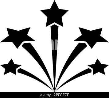 Salute with stars firework starry icon black color vector illustration image flat style simple Stock Vector