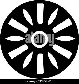 Drum industry circle round icon black color vector illustration image flat style simple Stock Vector