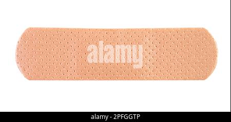 Typical adhesive bandage or sticking plaster isolated on white, front view Stock Photo