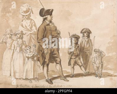 James Gandon and Family 1780 by Paul Sandby Stock Photo