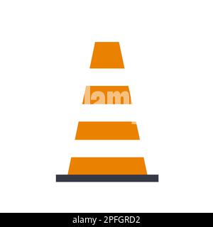 Road cone sign, used at a construction site, to mark the boundaries of the territory. Stock Vector