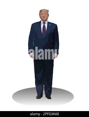Donald Trump 45th U.S. President Vector Illustration image Stock Vector