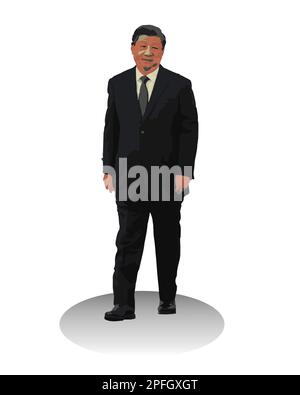Xi Jinping President of the People's Republic of China Vector Illustration image Stock Vector