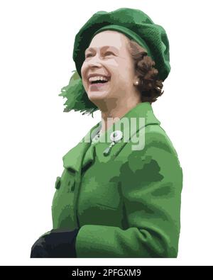 Queen Elizabeth II smiles Vector Illustration Abstract image Stock Vector