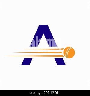 Initial Letter A Cricket Logo Concept With Ball Icon For Cricket Club Symbol Stock Vector