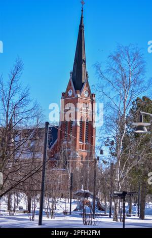 Lulea, Sweden Panorama city. On a blue sunny day in Winter. Stock Photo