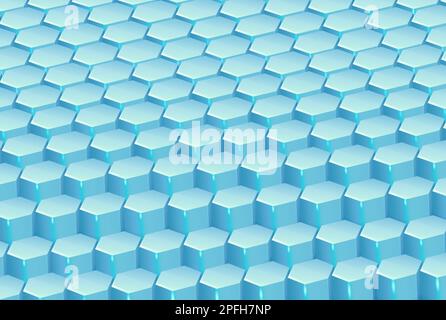 Blue hexagon pattern background texture, 3d vector Stock Vector