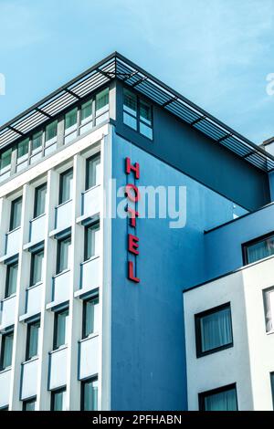 Stavanger, Norway, March 10 2023, High Rise Tourist Hotel Accommodation Building Exterior With No People Stock Photo