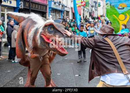 Downpatrick, UK. 17th Mar, 2023. Downpatrick UK.17th March, Saint Patrick's Day Parade There was many Colourful Floats and costumes worn during the parade which meandered through the city centre Credit: Bonzo/Alamy Live News Stock Photo