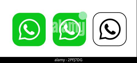 Set of social networking icons. Watsapp Web design flat icons isolated on white background. Vector EPS10 Stock Vector