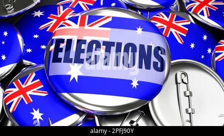 Heard Island and McDonald Islands and Elections - handmade electoral pinback buttons for advertising, campaigning and supporting Heard Island and McDo Stock Photo