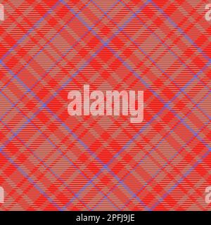 Tartan background check. Vector fabric texture. Seamless pattern textile plaid in red and blue colors. Stock Vector
