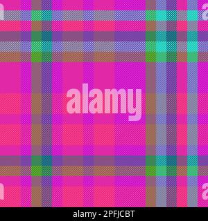 Texture textile background. Seamless vector tartan. Check pattern plaid fabric in green and cyan colors. Stock Vector