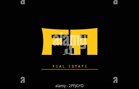 Real Estate letters Initials Monogram logo FA , AF Stock Vector