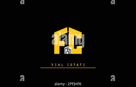 Real Estate letters Initials Monogram logo FC , CF Stock Vector