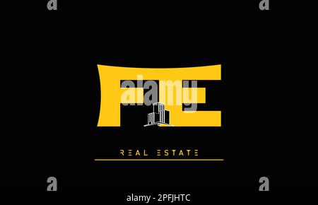 Real Estate letters Initials Monogram logo FE , EF Stock Vector