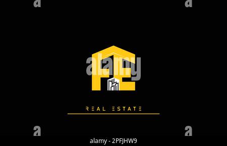 Real Estate letters Initials Monogram logo FE , EF Stock Vector