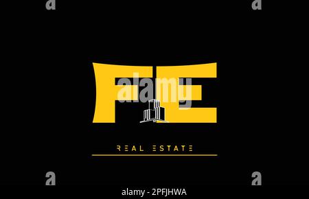 Real Estate letters Initials Monogram logo FE , EF Stock Vector