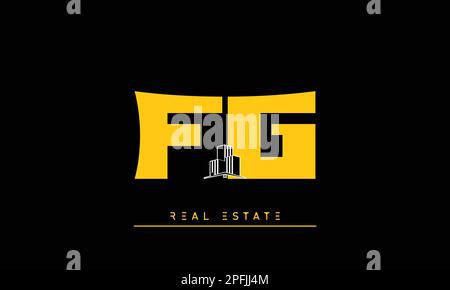 Real Estate letters Initials Monogram logo FG , GF Stock Vector