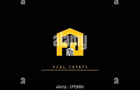 Real Estate letters Initials Monogram logo FJ , JF Stock Vector