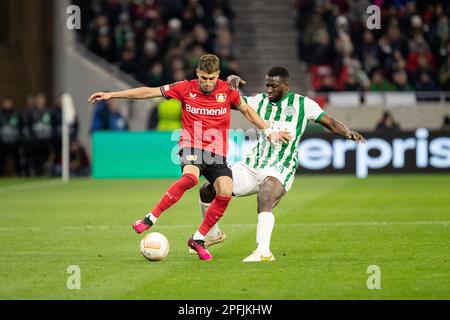 Claudiu Bumba of Kisvarda Master Good passes the ball in front of