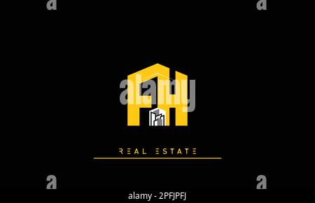 Real Estate letters Initials Monogram logo FH , HF Stock Vector