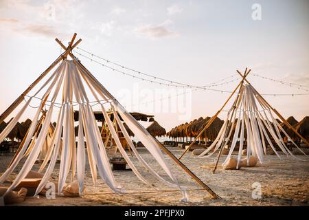 Beach With Wooden Tent - Spiaggia Con Tenda Di Legno Photograph by