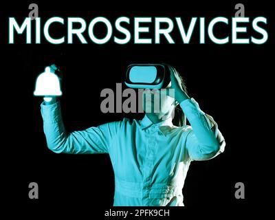 Text showing inspiration Microservices. Word for Software development technique Building single function module Stock Photo