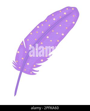 Violet feather with dots, colorful illustration Stock Vector