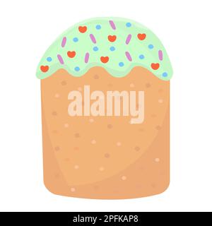 Easter cake with green cream, illustration Stock Vector