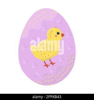 Easter egg with a chick, illustration Stock Vector