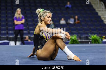 March 17, 2023: LSU's Olivia Dunne on the floor exercise during the ...