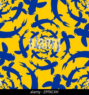 Chinese fish pattern seamless. Fishes background Stock Vector