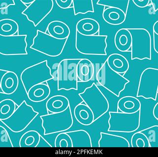 Toilet paper roll pattern seamless. Toilet paper background Stock Vector
