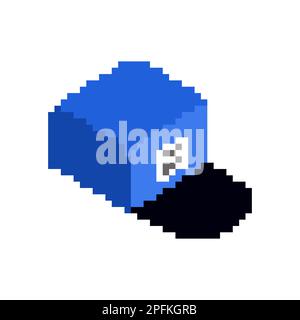 Postman's cap pixel art. 8 bit Postal worker cap Stock Vector