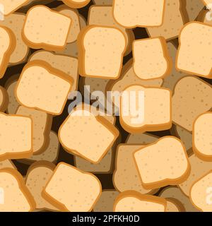 Piece of bread pattern seamless. bread background Stock Vector